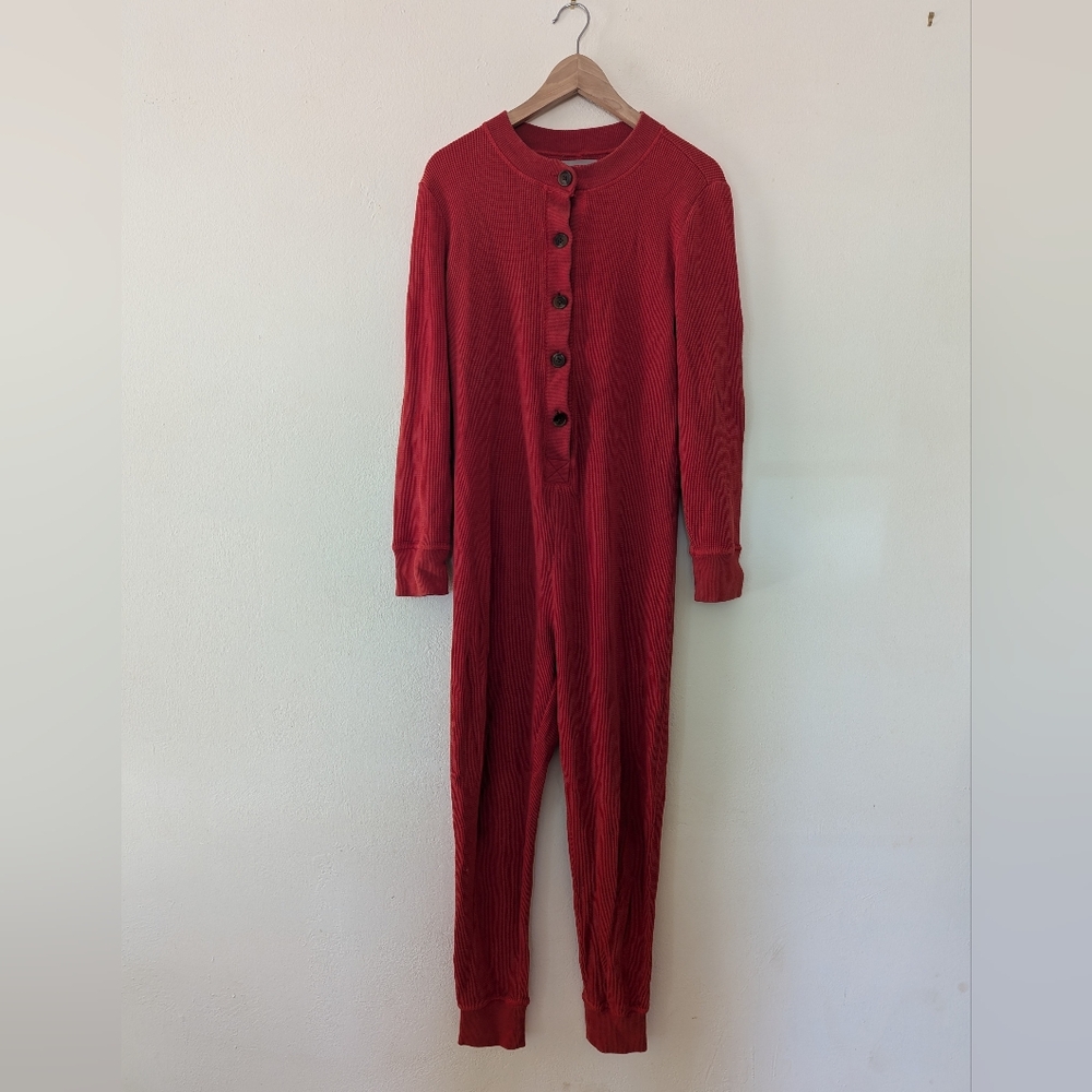 Everlane Red Currant Waffle Onesie Large